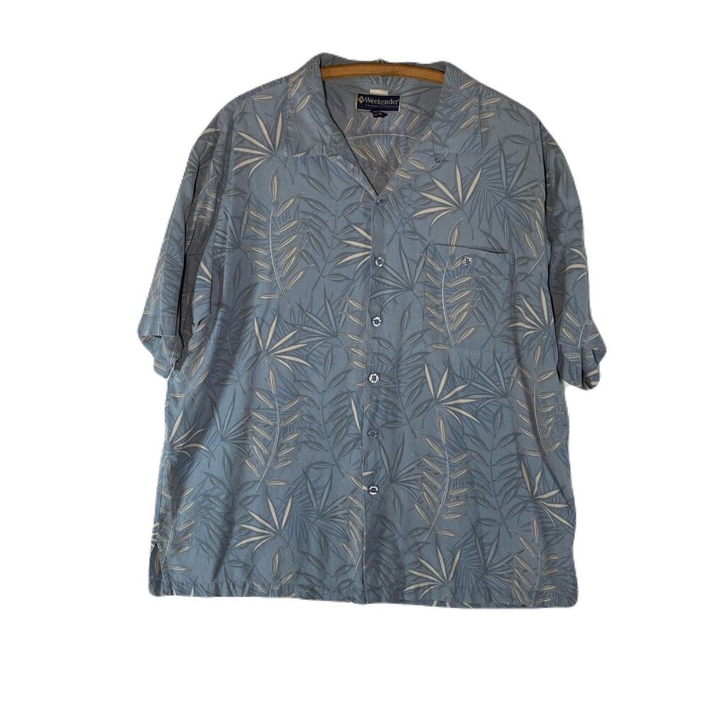 WEEKENDER Casual Lifestyle Hawaiian Print Silk Mens Shirt Size XL